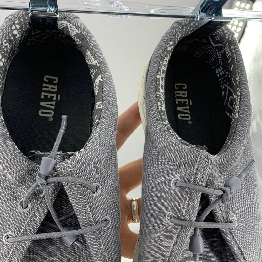 CREVO RONNIE CANVAS BOAT SHOE FLEXIBLE SIZE 10 GRAY